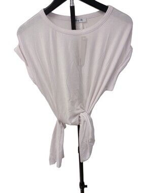 New Brandy Blu White Slit Back Rayon Tee